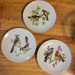 Chadwick-Miller Decorative Plates, Oriole, Blue Jay & Blue Bird Vintage Set of 3